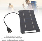 Hilitand 5W 5V USB Solar Panel Charger, Portable Monocrystalline Silicon Handheld Solar Panel for Camping Travel Outdoor (Black)