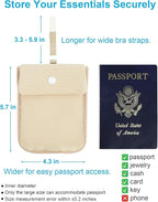 RFID-Blocking Travel Bra Wallet, Hidden Money Pouch with Adjustable Elastic Strap, Ideal Secret Pocket Protect Your Passport Credit Cards Valuables