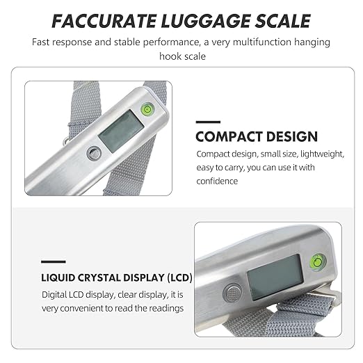Digital Luggage Weight Scale with Tape Measure Portable Electronic Travel Luggage Scale for Suitcase Weighing to 50kg for Travel and Shipping