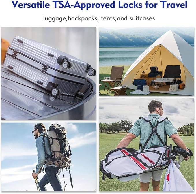 SURE LOCK TSA Approved Combination Luggage Locks with Open Alert Indicator – Durable Zinc Alloy Cable Travel Locks with Large Easy-Read Dials for Suitcases, Backpacks & Gym Bags （Green 2 Pack