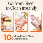 FOMIN - Antibacterial Paper Soap Sheets for Traveling - 300 Orange Portable Hand Soap Sheets for Travel in Tin - Dissolvable Mini Portable Travel Soap Sheet for Hand Washing, Camping and Hiking
