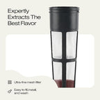 Takeya Deluxe Cold Brew Coffee Maker - BPA-Free Tritan Pitcher with Airtight Leakproof Lid, Silicone Grip Handle, Fine-Mesh Filter - Shatter-Proof, Dishwasher Safe, Made in USA - 2 Quart/Black