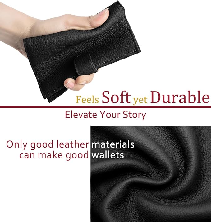 Slim Passport Holder for Travel – RFID Blocking Leather Passport Wallet for Women & Men with Card Slots, Zippered Coin Pocket, SIM Card Slot Cover Case – Gift Ready(Black)