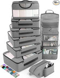 Veken 10 Set Packing Cubes for Travel Essential, Suitcase Organizer Bags in 4 Sizes, Carry-On Luggage Accessories with Large Laundry & Hanging Toiletry Bag, Must-Have for Airplane, Road Trip & Camping