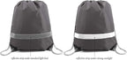 BeeGreen 20-Piece Grey Drawstring Backpacks, Reflective Cinch Sacks, DIY Blank Drawstring Bags for Women and Men, 16.5" L x 13.4" W