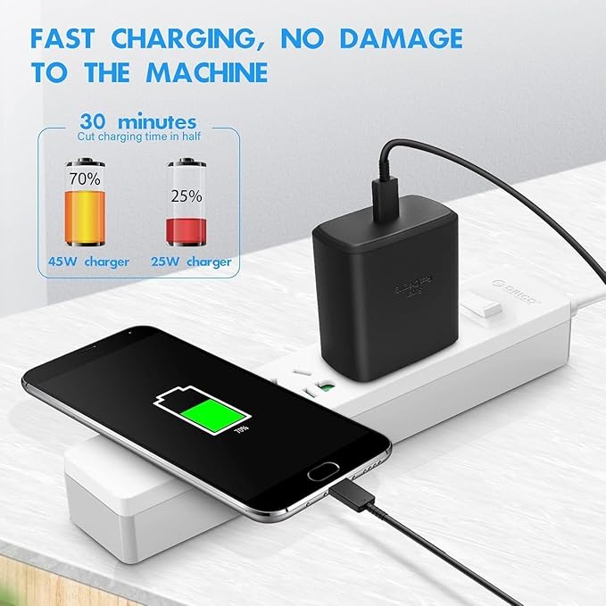 USB C Charger Block for Samsung Phone 45W, USBC Super Fast Charging Plug Fit Galaxy S25 S24 Ultra S23 S22 S21 S20 Note20 / iPhone 17 Air 16e 16 15 14 13 Pro Max, Type C Wall Charger Power Adapter