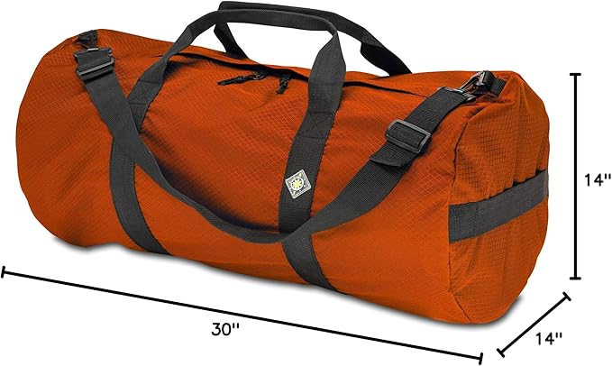 75L Hauler Duffel Bag, Heavy-Duty Gear Bag, 1050D Tuff Cloth, Diamond Ripstop, Reinforced Stitching - Orange (14" x 30")