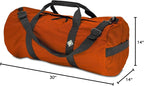 75L Hauler Duffel Bag, Heavy-Duty Gear Bag, 1050D Tuff Cloth, Diamond Ripstop, Reinforced Stitching - Orange (14" x 30")