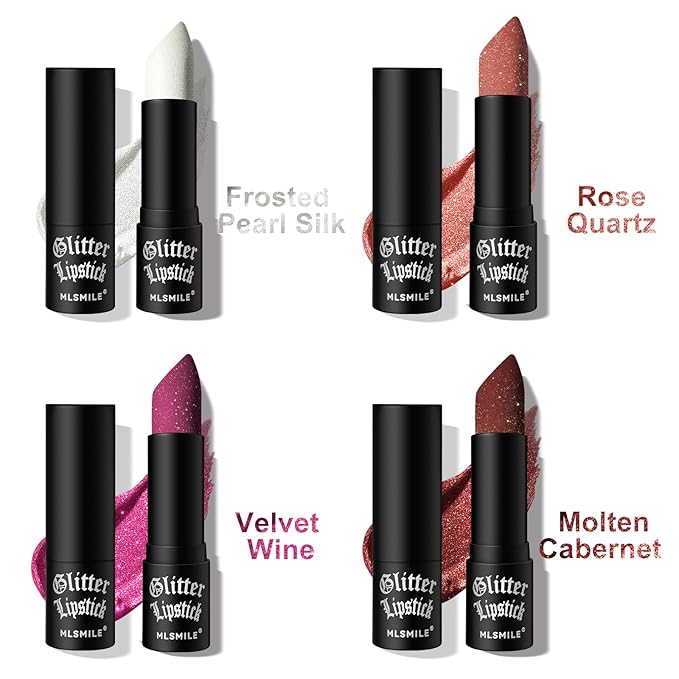 Badhare Shimmer Lipstick Liquid Lip Gloss Waterproof Matte - Long Lasting 12H Transfer Proof, Smudge Proof Full Coverage Non-Drying Glitter Lipstick with Sparkle Lip Stains