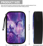 Purple Moonlight Dolphin Print Storage Pouch - Earphone, Cable Organizer, Power Bank & Data Cables Storage, Headset Organizing Multipurpose Bags