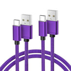 Basesailor for iPhone 17 16 Pro Max Charger Cord,USB to USB C Cable,Type C Charging Power Cord for Apple 17e 15 iPad 10 Air 4 5,Samsung Galaxy S26 S25 S24 S23,Purple,2Pack 6.6FT(2M)
