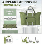 Travel Duffle Bag, Weekender Travel Bag Men Small Gym Bag for Women, Hospital Bag for Labor and Delivery, Overnight Bag Luggage Bag with Trolley Sleeve, Airplane Travel Essentials for Flying(Green)