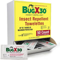 CoreTex Bug X 30 Mosquito, Tick, & Insect Repellent Wipes with 30% DEET - Pack of 50 Single-Use Bug Repellent Wipes for Up to 7 Hours of Reliable Protection Against 12 Types of Biting Insects