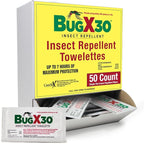 CoreTex Bug X 30 Mosquito, Tick, & Insect Repellent Wipes with 30% DEET - Pack of 50 Single-Use Bug Repellent Wipes for Up to 7 Hours of Reliable Protection Against 12 Types of Biting Insects