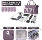 Travel Duffle Bag, Weekender Travel Bag Men Small Gym Bag for Women, Hospital Bag for Labor and Delivery, Overnight Bag Luggage Bag with Trolley Sleeve, Airplane Travel Essentials for Flying(Purple)