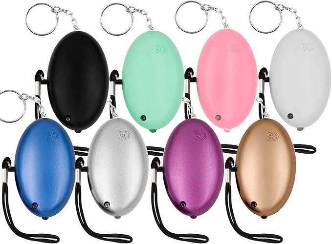 KOSIN Safe Sound Personal Alarm, 8 Pack 140DB Personal Security Alarm Keychain with LED Lights, Emergency Safety Alarm for Women, Men, Children, Elderly