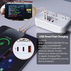 220V to 110V Voltage Converter, 350W Pure Sine Wave Voltage Converter US to Europe with 35W PD 2 Type C & 2 USB A Port, International Power Converter Combo Plug for International Travel White-I
