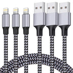 TAKAGI for iPhone Charger, [MFi Certified] Lightning Cable 3PACK 6FT Nylon Braided USB Charging Cable High Speed Transfer Cord Compatible with iPhone 14/13/12/11 Pro Max/XS MAX/XR/XS/X/8/iPad(Black)