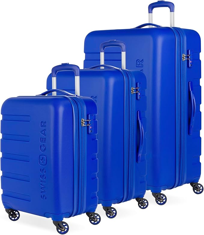 SwissGear 7366 Signature Hardside Expandable Luggage with Spinner Wheels, TSA Lock, Cup-Holder, Cobalt, 3-Piece Set (19/23/27)
