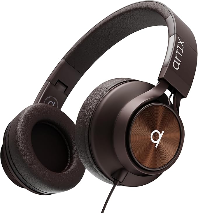 ARTIX Over Ear Headphones Wired with Microphone and Volume Control, Foldable Noise Isolating Headset with Deep Bass for School, Laptop, Computer, Chromebook, Tablet, Travel (3.5mm Jack)