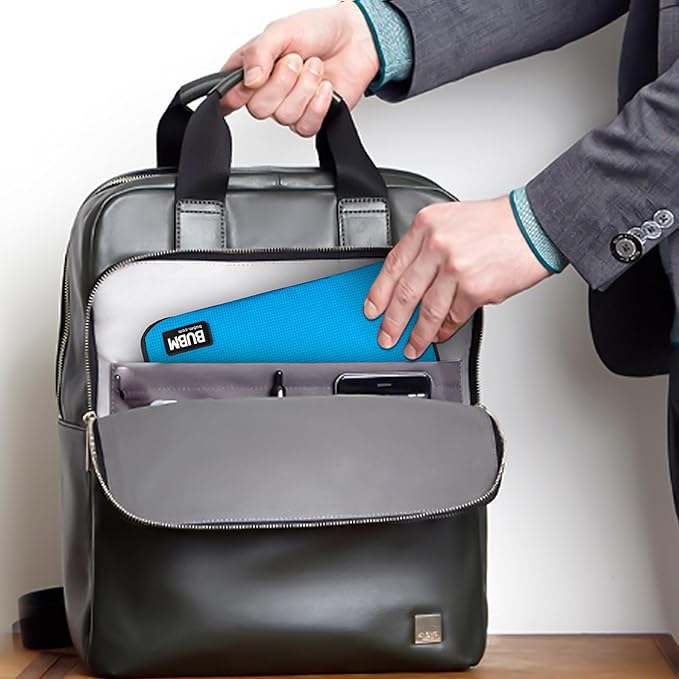 BUBM Double Layer Electronic Accessories Organizer, Travel Gear Bag for Cables, USB Flash Drive, Plug and More, Perfect Size Fits for iPad Mini (Medium, Blue)