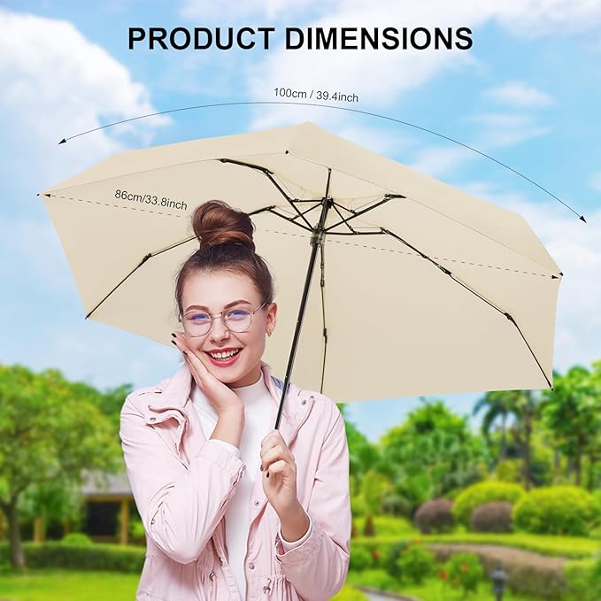 Compact Travel Umbrella with Case - Mini Umbrella for Purse, Small Lightweight &Tiny Design Perfect for Parasol Outdoor Sun&Rain Umbrellas
