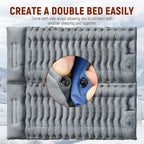 FUN PAC Camping Sleeping Pad, 9.2R-Value Ultralight Camping Mat with Pillow Built-in Foot Pump Inflatable Sleeping Pads Compact for Camping Backpacking Hiking Traveling-Lined Version Grey