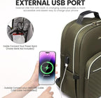 LOVEVOOK Laptop Backpack for Women 15.6 inch,Cute Womens Travel Backpack Purse,Professional Laptop Computer Bag,Waterproof Work Business College Teacher Bags Carry on Backpack with USB Port,Army Green