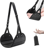 Foot Hammock for Plane Travel, Airplane Foot Hammock, Adjustable Foot Rest Sling, Airplane Gadgets Travel Essentials for Long Time Flight (Black)