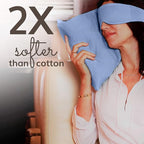 Happyluxe Odyssey Travel Pillow for Long Flights - Soft, Small, Alternative to Down and Memory Foam. 17 x 13in - Made in The USA, Serenity Blue Airplane Pillow for Adults Sleeping, Camping or Nap