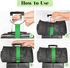 Multi Use Strong Adjustable Luggage Connector Straps for Suitcases,2 Pack Flexible Luggage Accessories Elastic Fastening Bag Strap (Blue and Green)