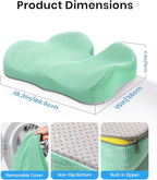Benazcap Seat Cushion - Memory Foam Car Seat Pad - Sciatica & Lower Back Pain Relief - Car Seat Cushions for Driving - Road Trip Essentials for Drivers, Green