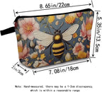 Bee Makeup Bag for Women Travel Cosmetic Organizer Bag Teacher Appreciation Gifts Small Zipper Toiletry Bag