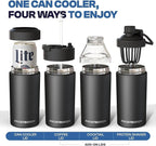 Frost Buddy Universal Can Cooler - Fits all - Stainless Steel Can Cooler for 12 oz & 16 oz Regular or Slim Cans & Bottles - Stainless Steel (Rocket Pop)