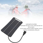 Hilitand 5W 5V USB Solar Panel Charger, Portable Monocrystalline Silicon Handheld Solar Panel for Camping Travel Outdoor (Black)