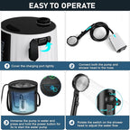 Portable Shower for Camping Essentials: 10000mAh Rechargeable Battery Powered Shower, IPX8 Waterproof Camp Shower Pump, 5-Speed Outdoor Shower with LED Display, Camping Gifts for Men, Dog Bath, Hiking