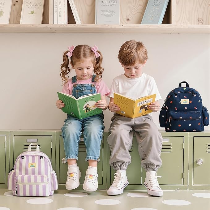 STEAMEDBUN Corduroy Toddler Backpack for Boys 2-4: Kids backpack for Boys Girls - 12 inch Preschool Kindergarten Backpacks
