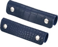 PATIKIL Luggage Handle Wrap, 2 Pack Irregular Pattern PU Handbag Grip Cover Protector Identifier with Clasp for Suitcase Grocery Shopping Bag, Navy Blue