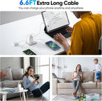 2 Pack USB C Charger Block 60W, 4-Port GaN5 Super Fast Phone Charger, Type C Charging Block PD 20W & QC 20W with 6.6FT USB C Cable for iPhone17 Air/17/16/15Pro Max Samsung Galaxy S24