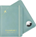 Stouchi Airtag Passport Holder – Track Your Passport, RFID Blocking Travel Wallet for Women, Slim All-in-One Organizer for Secure International Travel (Sky Blue)