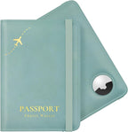 Stouchi Airtag Passport Holder – Track Your Passport, RFID Blocking Travel Wallet for Women, Slim All-in-One Organizer for Secure International Travel (Sky Blue)