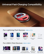MRGLAS 90W USB C Car Charger Fast Charge, PD45W & QC45W, Flush Fit, Extra 3.3ft Type C Cable, All Metal, Cigarette Lighter USB Charger for iPhone 16 15 Pro Samsung S25 S24 S23 Ultra Pixel 8/8Pro/7-Red