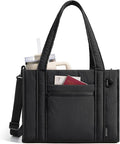 BAGSMART Boxy Tote Bag for Women, Crossbody Bag with Zipper, Crush Bow Purses for Travel Work College