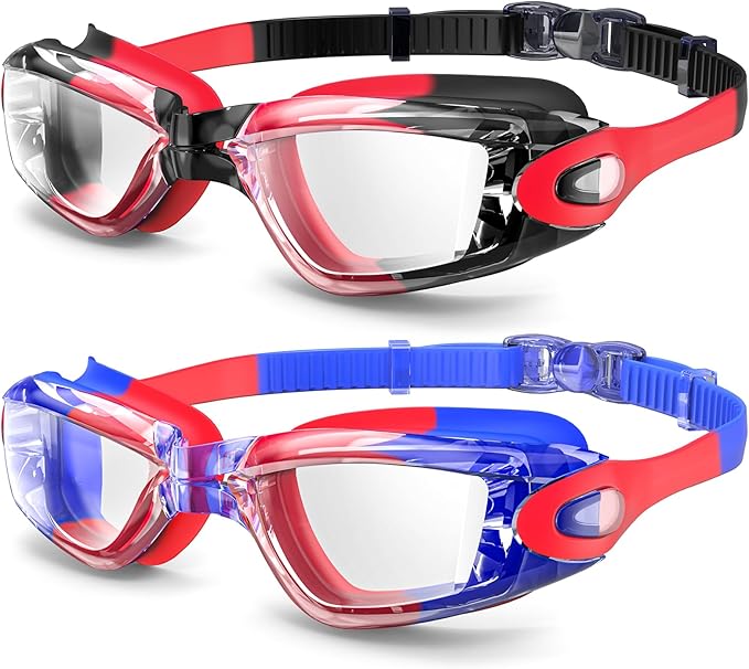 Braylin Swim Goggles, 2-Pack Swimming Goggles, Anti Fog, No Leaking For Adult Women Men Youth