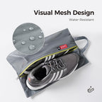 pack all Plus-Sized Shoe Bag for Travel, Water-Resistant Shoe Pouch for Gym, Odor-Resistant Soccer Cleats Bag for Sport (Dual Pocket Version)
