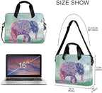 Elephant Art Watercolor Painting Laptop Case, 15.6 inch Laptop Bag, Waterproof Laptop Sleeve, Protective Briefcase for Women Men