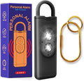 Halo-Siren Keychain, HaloSiren Personal Safety Alarm - 130db Loud Alarm Keychain with LED Strobe Light, Compact Emergency Siren (Double Flashing Lights - Black + Copper Ring)