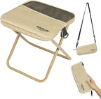 11.5" Tall Compact Collapsible Stool, Portable Folding Camp Stool with 2 Side Pockets, Lightweight Mini Folding Stool for Adults, Small Backpacking Stool for Fishing Hiking Trips