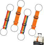 Multi Use Strong Adjustable Luggage Connector Straps for Suitcases,4 Pack Flexible Luggage Accessories Elastic Fastening Bag Strap (Orange-4pcs)
