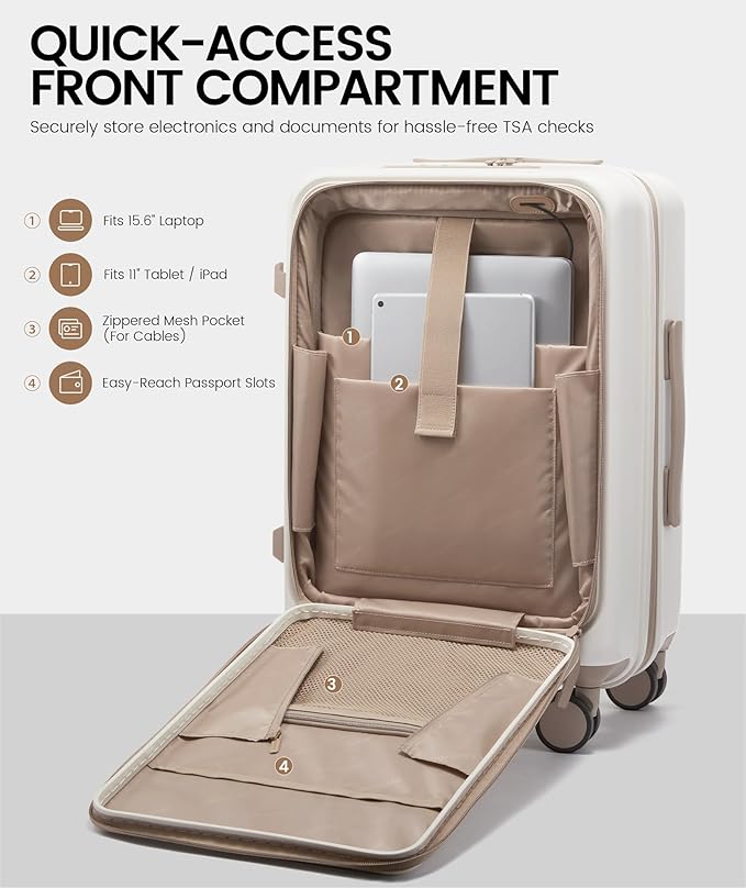 LOVEVOOK 24 Inch Medium Check In Luggage, Expandable Hard Shell Suitcase with Spinner Wheels, USB Charging Port & Front Pocket, PC Hardside Rolling Luggage with TSA Lock for 4-7 Days Travel